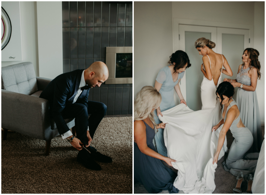 Shade of Blue Bridesmaids Dresses