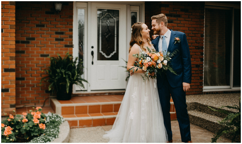 Shade of Peach Bridal Bouquet