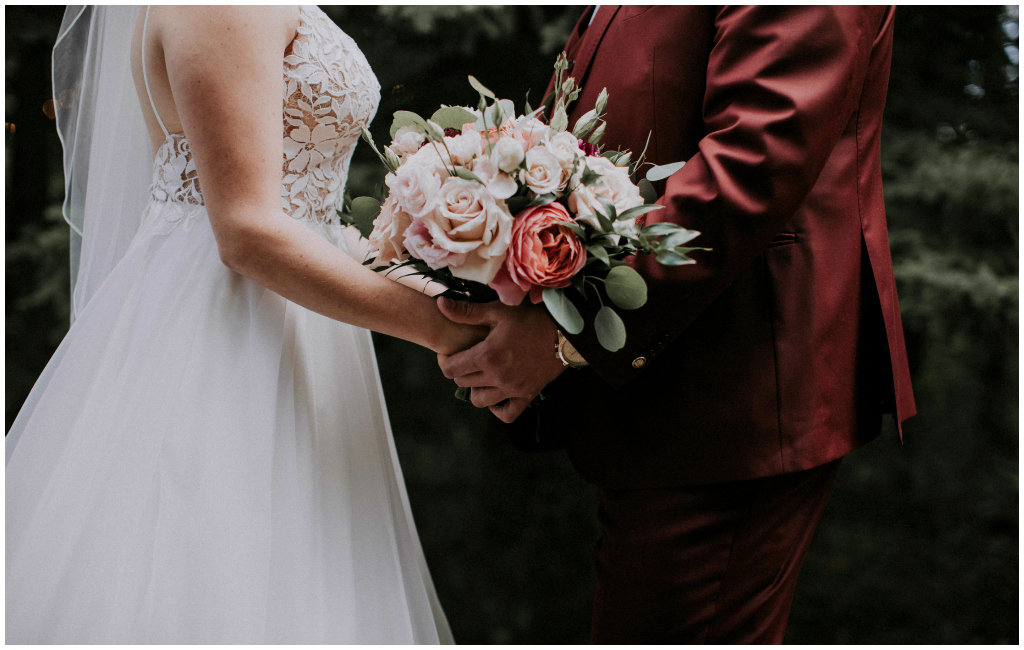 Burgundy and Blush Edmonton Wedding