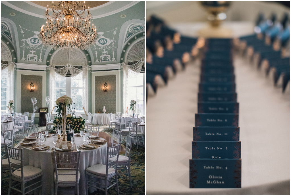 Navy Escort Card Table in the Wedgwood Room