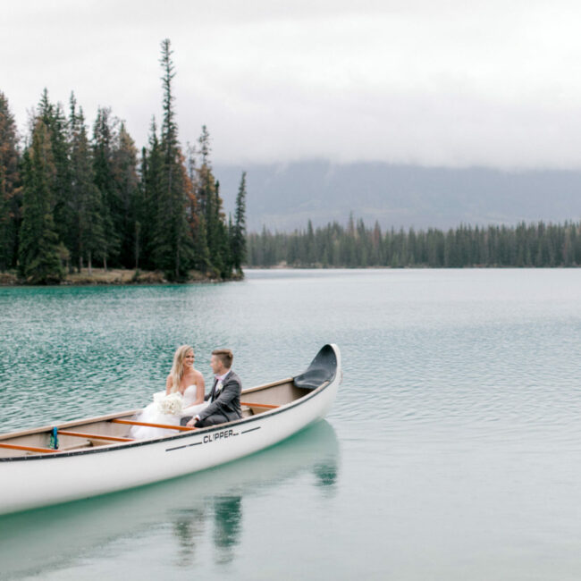 Bride and Groom Canoe