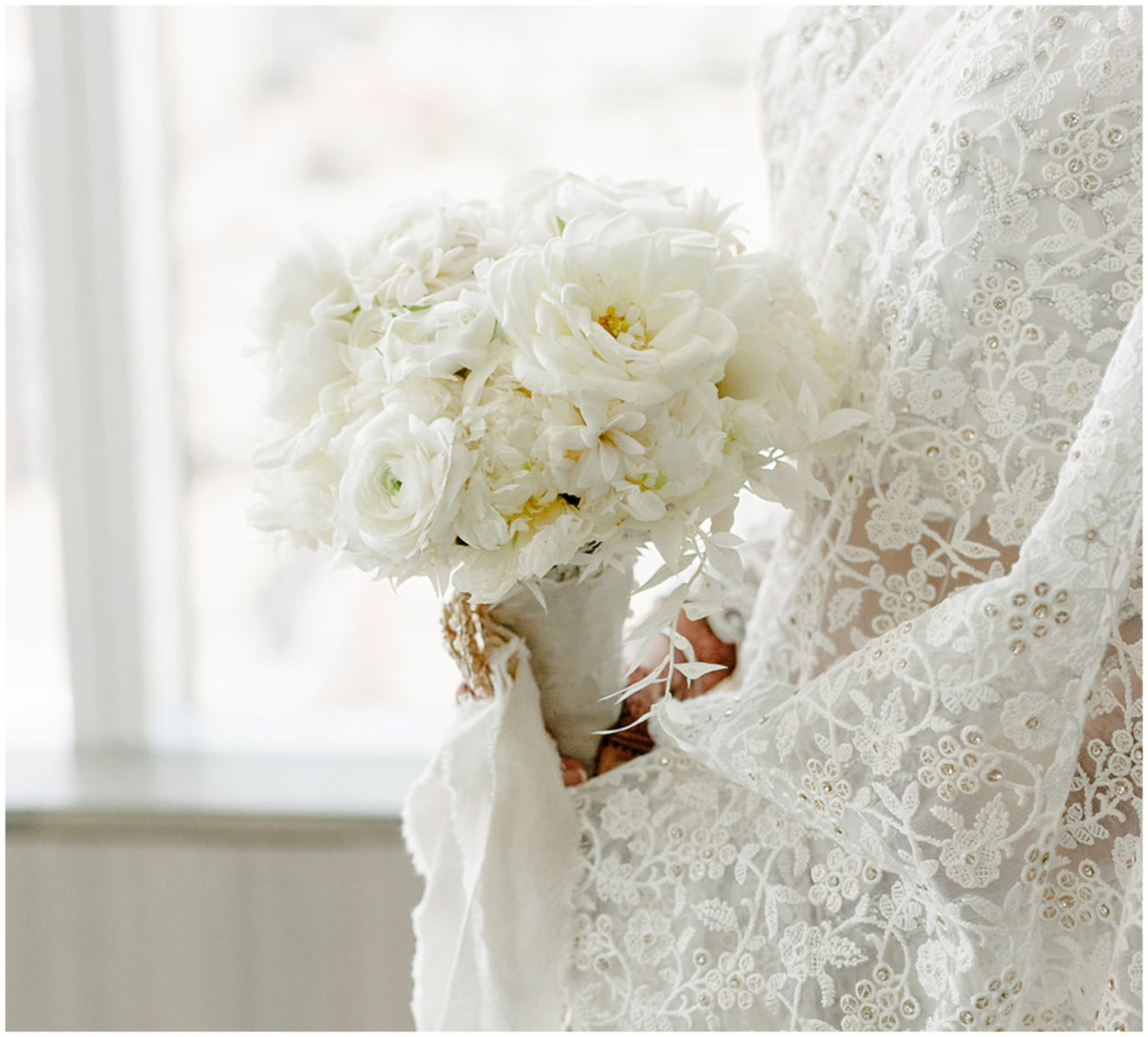 Classic All White Bridal Bouquet