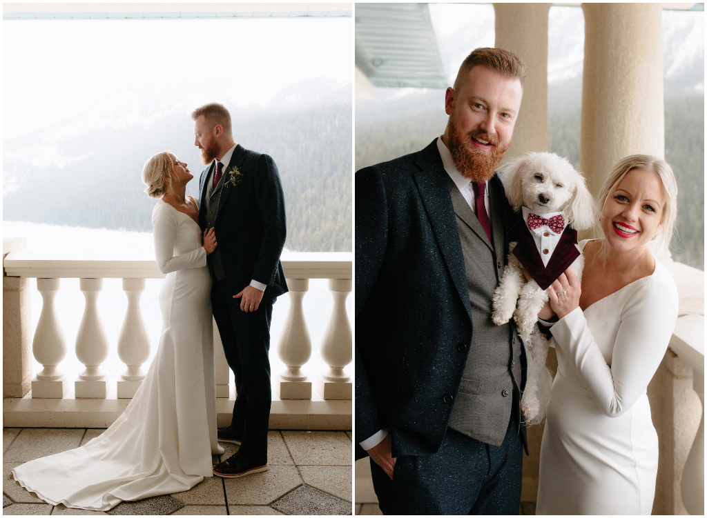 Dog in a wedding tux