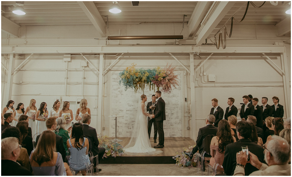 Modern White Industrial Wedding Edmonton