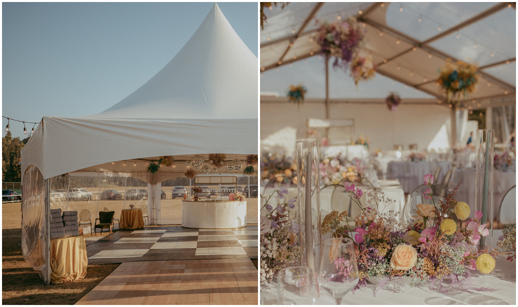 Checkered Flooring Party Tent