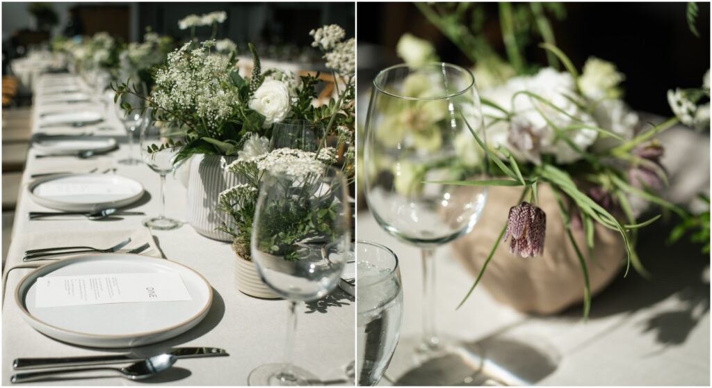 Modern green and white wedding design