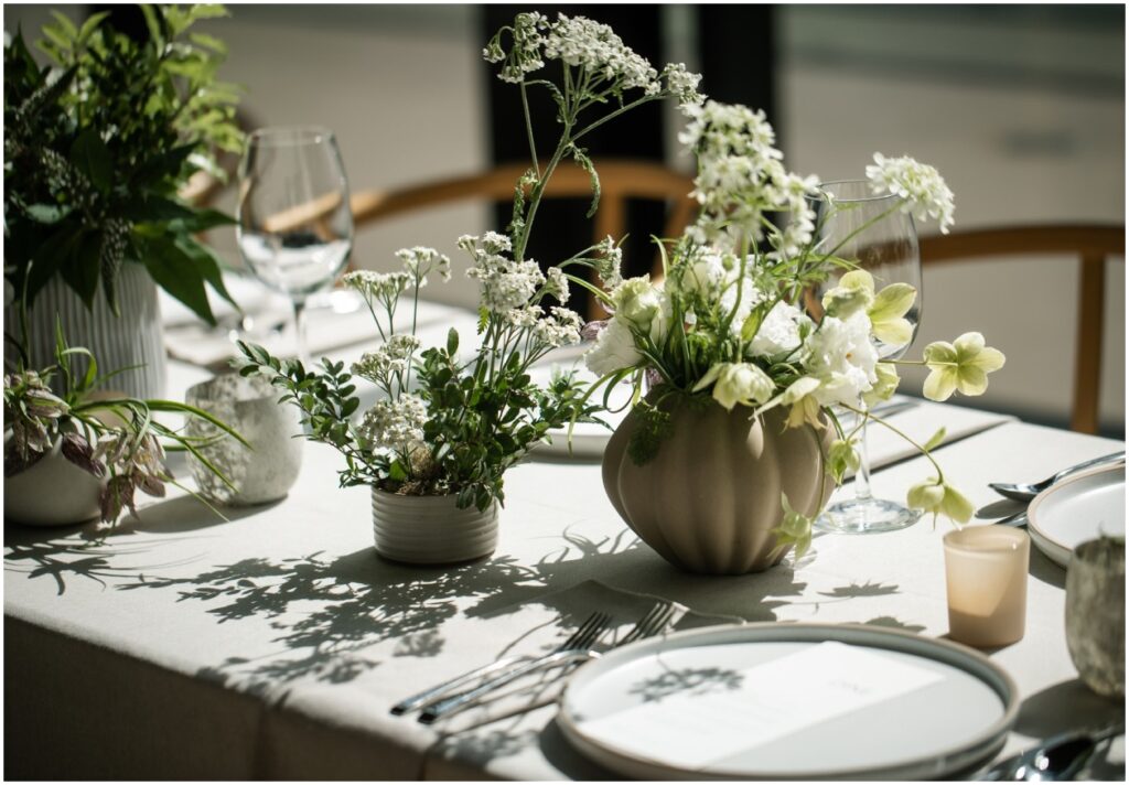 Plant centerpieces tablescape