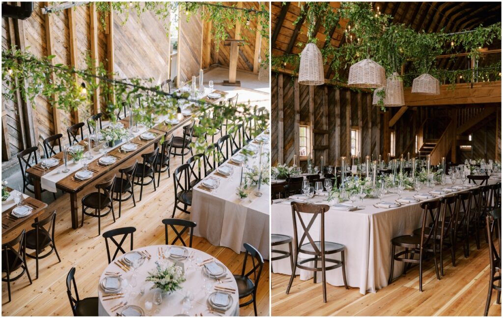 ceiling greenery rattan chandelier installation