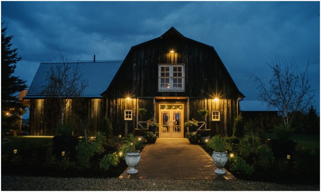Black barn wedding venue