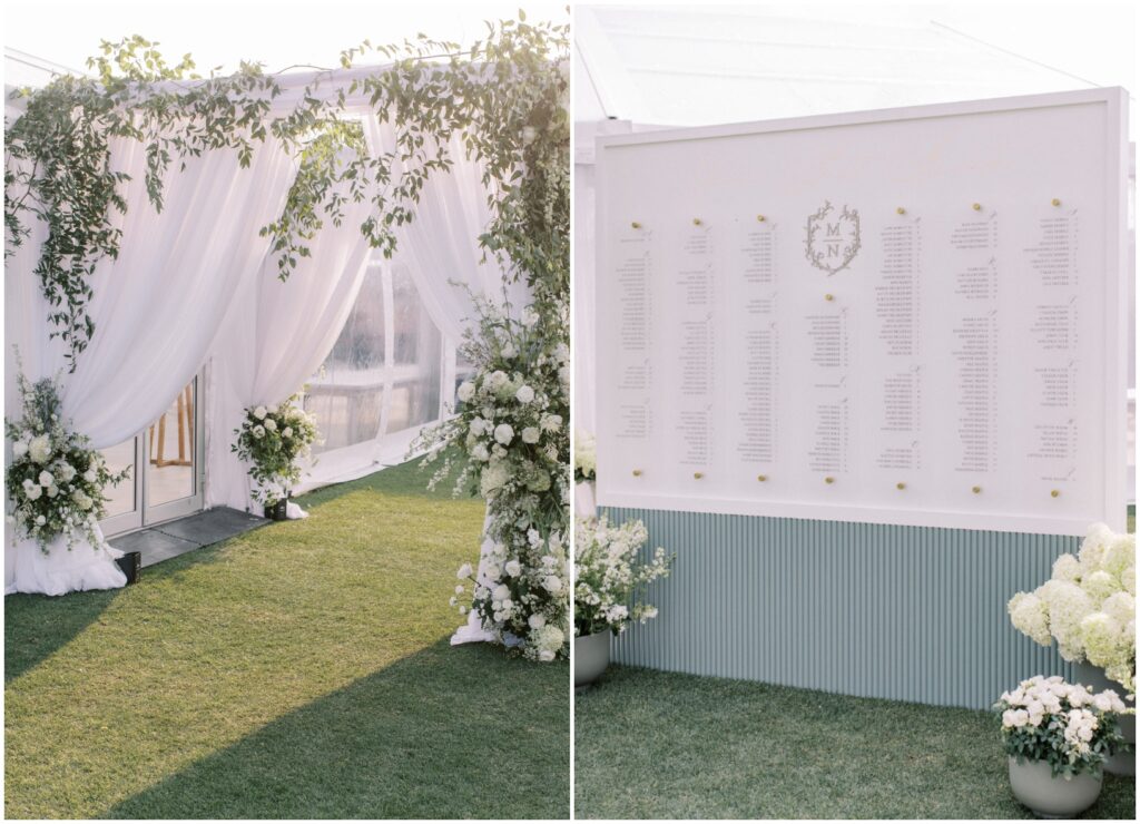 drapery entrance tent wedding