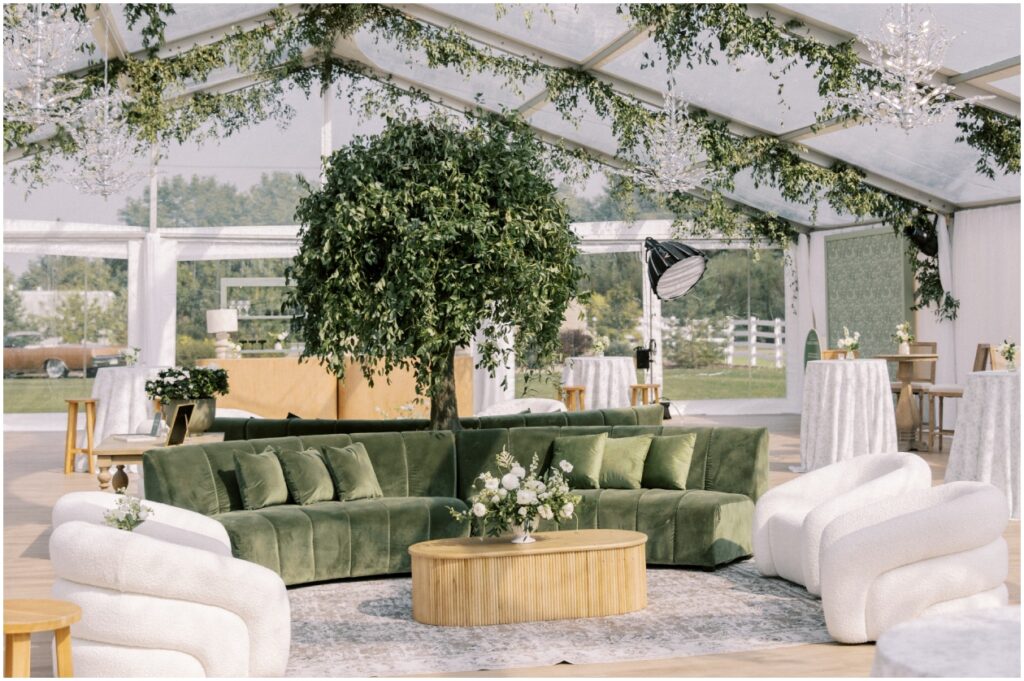 greenery canopy tent ceiling