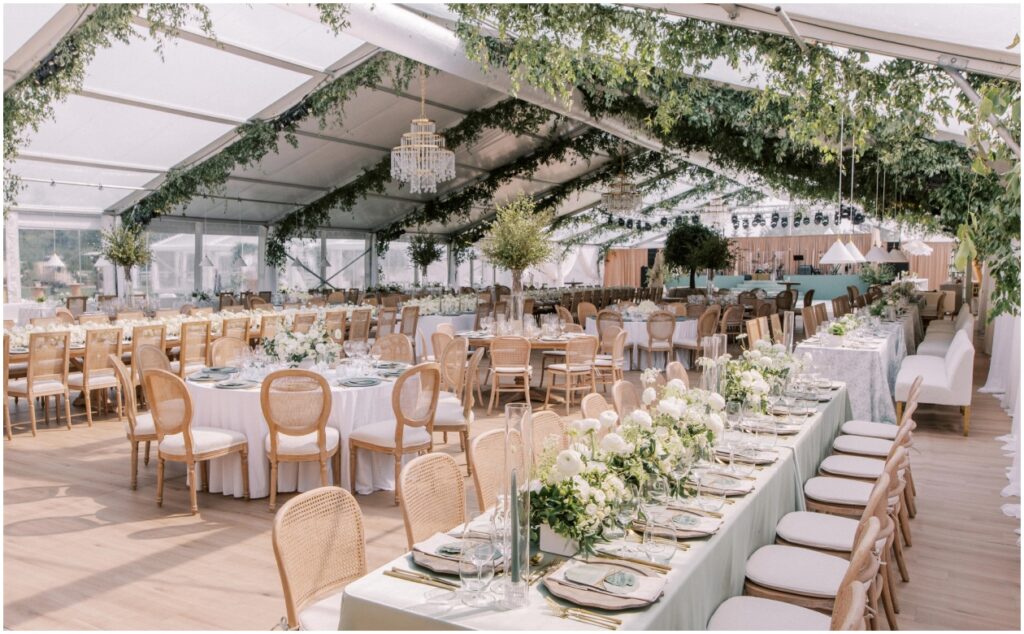Greenery canopy tent ceiling