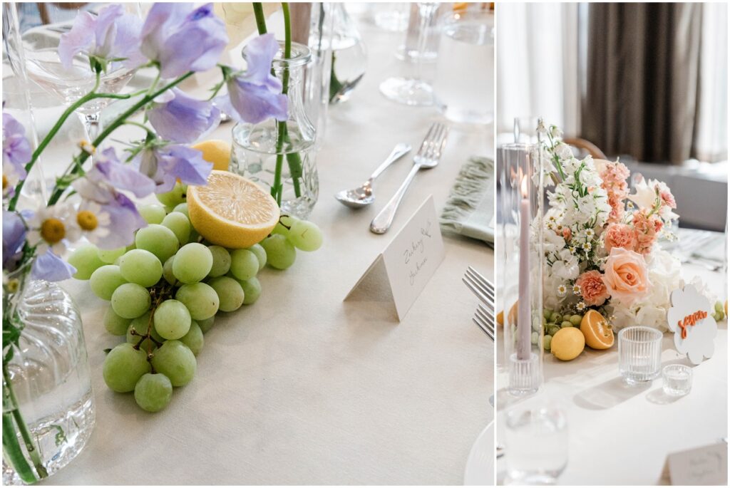 Fruit and flower tablescape