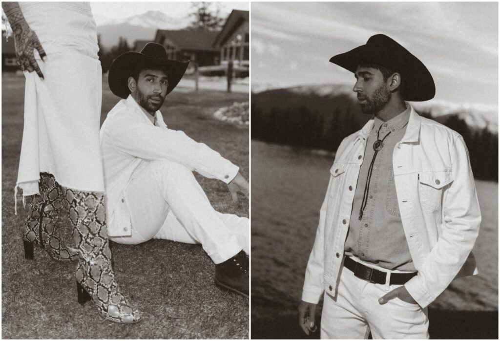 Canadian tuxedo welcome party fashion